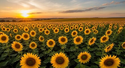 Sunflowers Field Sunset. (2)