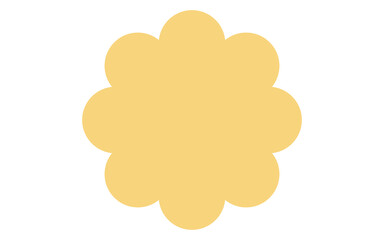 Abstract Solid Bright Yellow Symmetrical Flower Shape