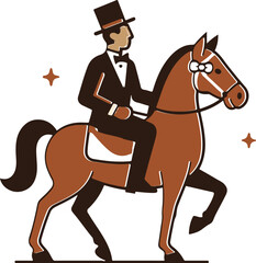 A man is riding on a horse