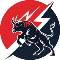 Obraz premium red bull angry mood vector illustration