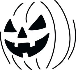 Minimalist Halloween jack-o’-lantern silhouette with sharp triangular eyes and wide grin, perfect for seasonal decorations, crafts, and spooky design projects.