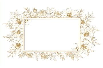 vintage floral frame with decorative flowers