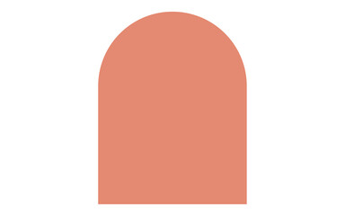  Solid Red Minimalist Rounded Arch Shape