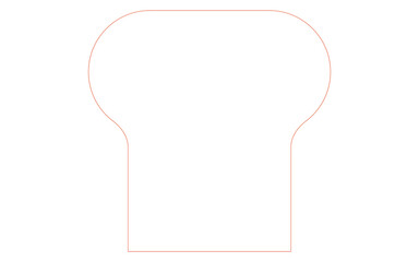 Minimalist Line Art Chef Hat or Culinary Cap Outline