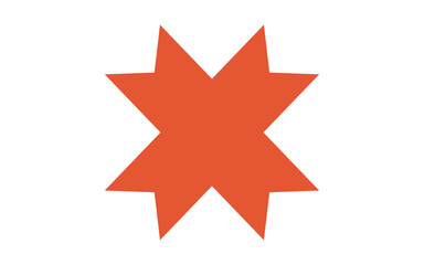 Solid Red Abstract Ribbon Flower or Bow Shape