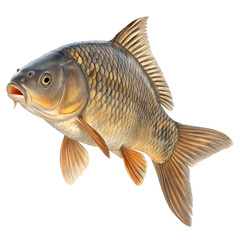 Fototapeta premium carp fish isolated on white background with clippi