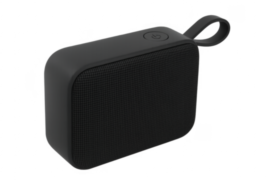 Black wireless portable speaker for audio streaming