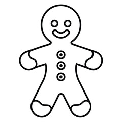 Gingerbread Man Cookie Line Art biscuit christmas