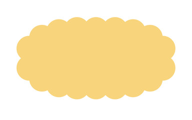 Solid Bright Yellow Abstract Scalloped Cloud Shape