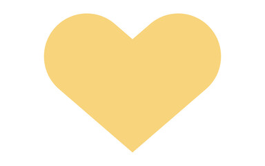 Solid Bright Yellow Minimalist Heart Shape