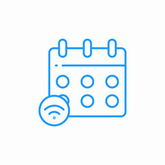smart calendar connectivity icon sign vector