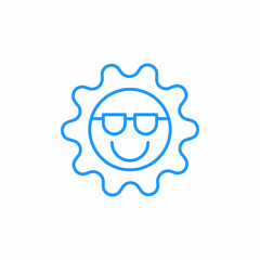sunny weather fun icon sign vector