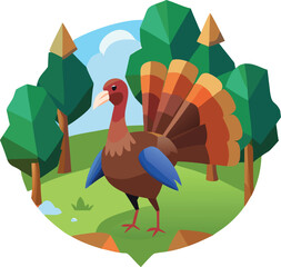 A cute cartoon chicken and chick illustration on a farm with a funny rooster and hen vector drawing