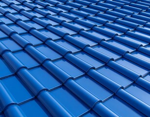 Obraz premium Blue roof tiles close-up