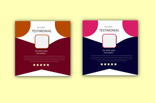 Modern and clean testimonial design with template.