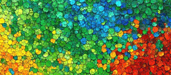 Vibrant Cellular Mosaic: A Luminous Stained Glass Spectrum of Color