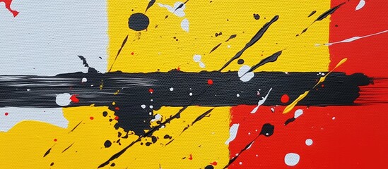 Vibrant Abstract Canvas with Bold Color Splatter and Brushstrokes