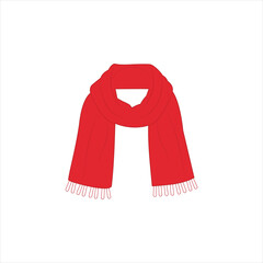 Red Knitted Scarf Vector Illustration &ndash; Winter Clothing Accessory