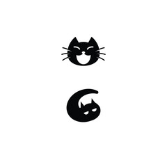 cat head vector design for icon,symbol or logo. cat head flat logo