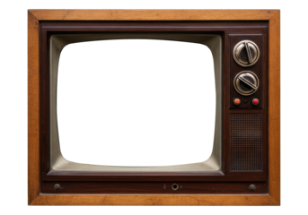 Nostalgic Television Sets Ready For Custom Content Insertion Isolated on Transparent PNG Background.