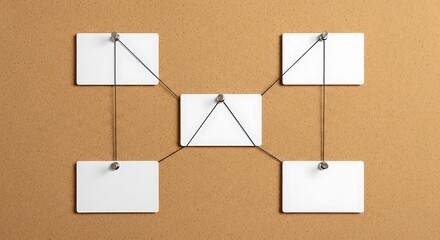 Organize your thoughts and visualize complex ideas with this clean, modern mind map template on a corkboard