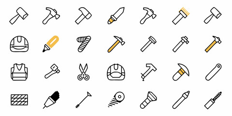 Discover a vibrant collection of essential tools and safety gear icons, perfect for construction, DIY projects, and professional trades, inspiring creativity and project completion with modern design.