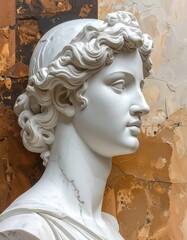 Classic marble bust profile