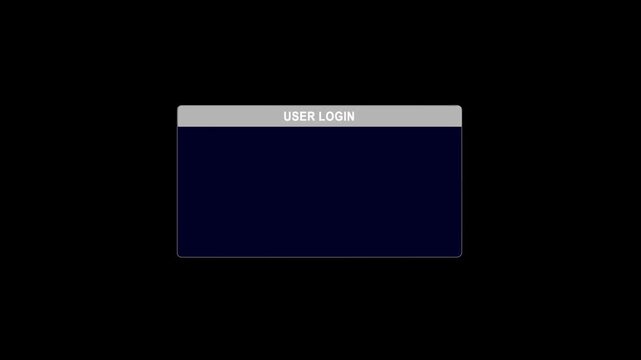 Service unavailable theft glitch text effect and transparent alpha channel loop animation showing digital hacking and data breach concept.