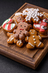 Christmas gingerbread, cookies, or baked goods for the winter holidays. Christmas gingerbread