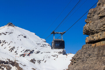 Cable car to the summit of the Schilthorn in Bernese Oberland, Switzerland