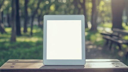 Tablet in Park: Peaceful Technology in Nature