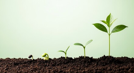 Witness the stunning journey of life as tiny sprouts emerge from rich soil, showcasing nature's powerful growth and renewal in a vibrant, hopeful sequence.