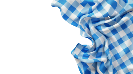 Bavarian Blue And White Checkered Flag Fabric On Transparent Background