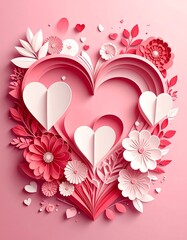 Romantic heart design with flowers