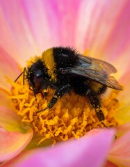 Close-up bee on a flower