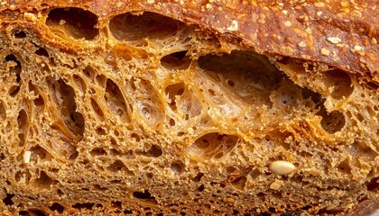 Close-up bread slice texture
