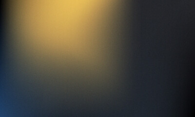 Abstract gradient background of golden yellow and deep blue colors with grainy texture