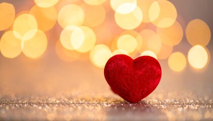 Romantic heart on glitter background