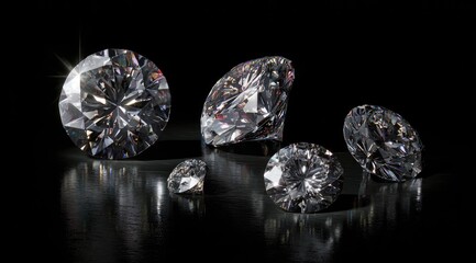 Sparkling diamonds on black