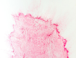 Abstract red watercolor splash with grunge texture and paint brush strokes forming an illustration of a heart symbol