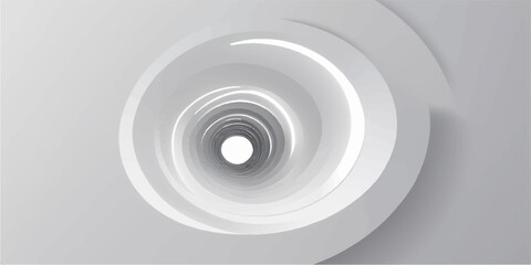 Silver 3d futuristic spiral staircase tunnel design