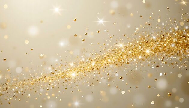 Abstract Sparkling Gold Dust Wave Effect with Bokeh Lights