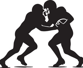football tackle silhouette vector