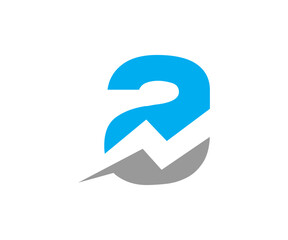 Abstract letter a logo design in blue and gray color