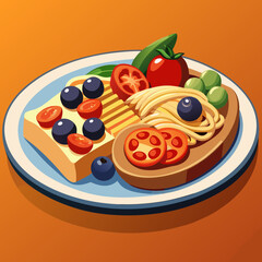 pizza with tomatoes and olives