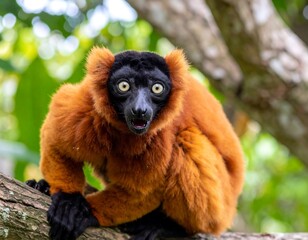 Fototapeta premium Close-up of a reddish lemur