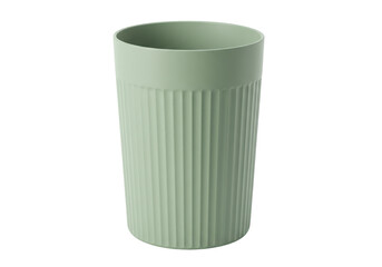 Light green ribbed tumbler isolated on a clean background, reusable drinkware for everyday use