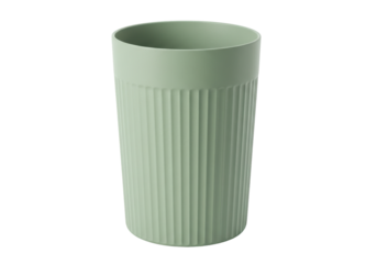 Light green ribbed tumbler isolated on a clean background, reusable drinkware for everyday use