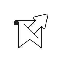 Bookmark Export Icon, Share Saved Item Outline