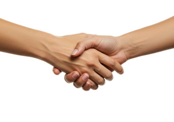 Handshake isolated on transparent background, business agreement or partnership gesture PNG